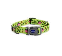 Ancol Soho Dog Collar Dino Patterned - 100% Recycled Fabric Comfortable Pet Accessory - Sturdy Grip Adjustable Buckle Puppy Neckband - Medium