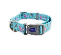 Ancol Ice Cream Patterned Round Dog Collar Lightweight Sturdy Adjustable Buckle Durable Secure Fit Soft Comfortable Stylish Pet Puppy Leash - Large