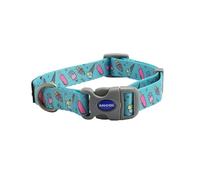 Ancol Ice Cream Patterned Round Dog Collar Lightweight Sturdy Adjustable Buckle Durable Secure Fit Soft Comfortable Stylish Pet Puppy Leash - Medium