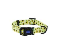 Ancol Sunflower Patterned Round Dog Collar Lightweight Sturdy Adjustable Buckle Durable Secure Fit Soft Comfortable Stylish Pet Puppy Leash - Medium