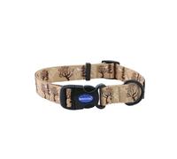 Ancol Woodland Patterned Round Dog Collar Lightweight Sturdy Adjustable Buckle Durable Secure Fit Soft Comfortable Stylish Pet Puppy Leash - Medium
