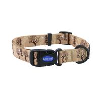 Ancol Soho Round Dog Collar Woodland Patterned - 100% Recycled Fabric Comfortable Pet Accessory - Sturdy Adjustable Buckle Puppy Neckband - Large