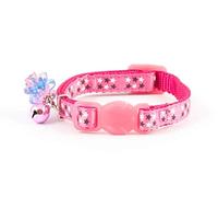Ancol Stars Kitten Cat Collar with Jewel and Safety Buckle - Pink - Break Away Design with Multicoloured Jewel and Bell - Perfect for Kittens