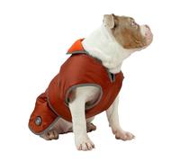 Ancol Stormguard Dog Coat in Terracotta - Waterproof Pet Jacket with Fleece Lining, Chest Protector, Elasticated Neck and Leg Straps - S/M
