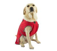 Ancol Stormguard Soft Shell Dog Coat in Bordeaux - Waterproof Pet Rain Jacket with Zipped Harness Hole - Reflective Edging Puppy Apparel - XS