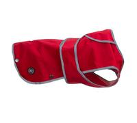 Ancol Stormguard Soft Shell Dog Coat in Bordeaux - Waterproof Pet Rain Jacket with Zipped Harness Hole - Reflective Edging Puppy Apparel - S/M