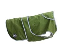 Ancol Stormguard Soft Shell Dog Coat in Khaki - Waterproof Pet Rain Jacket with Harness Hole - Reflective Edging Puppy Apparel - XL