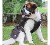 Ancol Muddy Paws All Weather Stormguard Dog Puppy Coat Black - Waterproof Pet Jacket with Fleece Lining and Chest Protector - Elasticated Neck and Leg Straps - 30 cm Length up to 52 cm Girth - Small