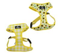 Ancol Sunflower Reversible Dog Harness in Yellow Check - Comfortable Weatherproof Pet Accessory - Lightweight Fashionable Puppy Outfit - M