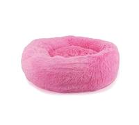 Ancol Super Plush Donut Dog Bed in Pink - Comfortable Indoors Snuggle Pad with Raised Rim - Cosy Puppy Mat Sleeping Place - 70cm