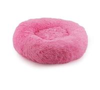 Ancol Super Plush Donut Dog Bed in Pink - Comfortable Indoors Snuggle Pad with Raised Rim - Cosy Puppy Mat Sleeping Place - 50cm