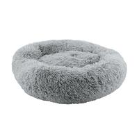 Ancol Super Plush Donut Dog Bed in Slate Grey - Comfortable Indoors Snuggle Pad with Raised Rim - Cosy Puppy Mat Sleeping Place - 70cm