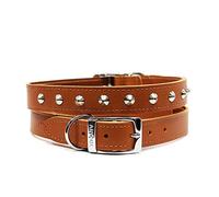 Ancol Comfortable Durable Safe Leather Stud Tan Collar Pet Training Accessory 35-43 cm, Size 4