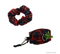 Ancol Tartan Patterned Dog Poop Bag and Scrunchie Set Durable Lightweight Stylish Cute Matching Sturdy Zip Waste Bag Dispenser Pet Puppy Accessories
