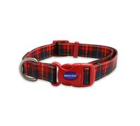 Ancol Tartan Patterned Round Dog Collar Secure Fit Soft Comfortable Stylish Pet Puppy Leash Large