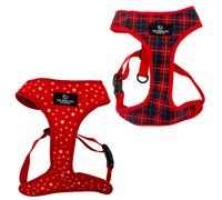 Ancol Reversible Dog Harness Tartan Star Patterned - Comfortable Weatherproof Pet Accessory - Lightweight Fashionable Puppy Outfit - L