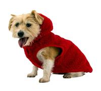Ancol Teddy Sherpa Dog Fleece Hoodie in Bordeaux - Warm Cosy Pet Sweatshirt with Harness Hole and Soft Texture - Thick Puppy Outdoor Pullover- L
