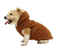 Ancol Teddy Sherpa Dog Fleece Hoodie in Terracotta - Warm Cosy Pet Sweatshirt with Harness Hole and Soft Texture - Thick Puppy Outdoor Pullover- XL