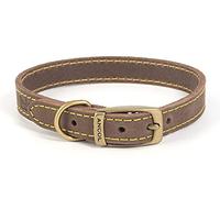 Ancol Dog Collar Timberwolf Leather - Size 3, 28-36 cm, 1.6 cm - Sable