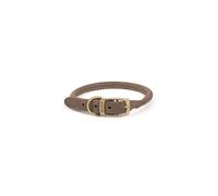 Ancol Timberwolf Bonded Thread Leather Sable Round Collar Pet Training Accessory 45-54 cm, Size 6