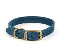 Ancol Timberwolf Comfortable Durable Leather Blue Dog Collar Pet Training Accessory 20-26 Cm, Size 1