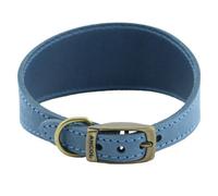 Ancol Timberwolf Comfortable Durable Whippet Leather Blue Collar Pet Training Accessory 30 - 34Cm