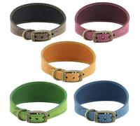 Ancol Timberwolf Comfortable Durable Whippet Leather Green Dog Collar Pet Training Accessory 30-34 Cm