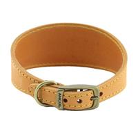 Ancol Timberwolf Comfortable Durable Whippet Leather Mustard Dog Collar Pet Training Accessory 30-34 Cm