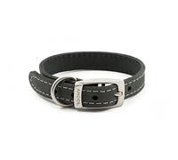 Ancol Timberwolf Dog Leather Collar in Light Grey - Comfortable Top Grain Bridle Pet Accessory - Adjustable Puppy Neckband - 26-31cm Size 2