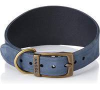 Ancol Timberwolf Greyhound Leather Dog Collar in Blue - Top Grain Bridle Leathe
