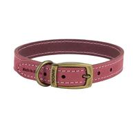 Ancol Timberwolf Leather Collar Raspberry, 26-31 cm, Size 2