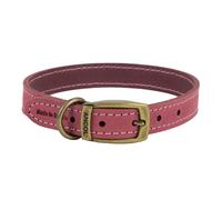 Ancol Timberwolf Leather Collar Raspberry 55-63cm Size 8