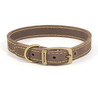Ancol Timberwolf Leather Collar Sable - 45-54cm
