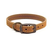 Ancol Timberwolf Leather Dog Collar Mustard to fit neck 28-36 cm, (size 3)
