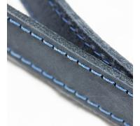 Ancol Timberwolf Soft Leather Dog Lead in Blue - Top Grain Bridle Leather Durable Pet Walking Accessory with Industrial Nylon Thread - 1m x 19mm