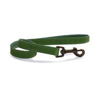 Ancol Timberwolf Leather Dog Lead in Green - Top Grain Bridle Leather Durable Pet Walking Accessory with Antique Gold Hook - 60cm x 19mm