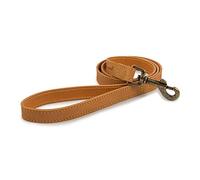 Ancol Timberwolf Leather Dog Lead in Mustard - Handcrafted Top Grain Bridle Leather Strong Pet Training Leash - 1m x 19mm