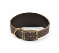 Ancol Timberwolf Leather Greyhound Collar Sable (Brown) To Fit Neck 34-43 Cm