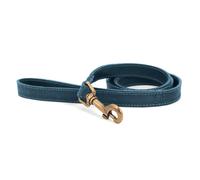 Ancol Timberwolf Soft Leather Dog Lead in Blue - Top Grain Bridle Leather Durable Pet Walking Accessory with Industrial Nylon Thread - 1m x 19mm