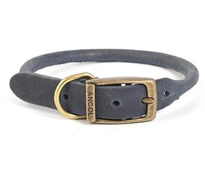 Ancol Timberwolf Leather Round Collar Blue 39-48cm Size 5