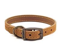 Ancol Timberwolf Leather Dog Collar Mustard to fit neck 20-26 cm