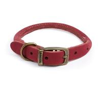 Ancol Timberwolf Round Leather Dog Collar - Pink - Size: Small