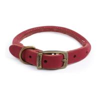 Ancol Timberwolf Round Leather Dog Collar - Pink - Size: Medium