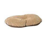 Ancol Timberwolf Sleepy Paws Oval Dog Bed Cushion - Clear Luxurious Plush and Faux Suede Reversible Pet Sleeping Mat - 75 x 55cm