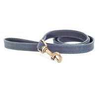 Ancol Leather Dog Lead Timberwolf – Soft Handcrafted, Heavy-Duty Hardware – Blue 60cm Small