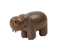 Ancol Tough Coffee Grounds Hippo Dog Toy - 11 x 5cm, Durable Rubber with Chew Resistant Texture for Strong Chewers