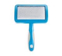 Ancol Universal Safe Curly Short Long Pet Coat Blue Slicker Animal Hair Grooming Brush, Large