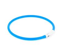 Ancol USB Rechargeable Flashing Dog Collar - Blue - Adjustable up to 7