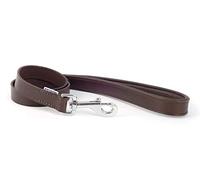 Ancol Vintage Leather Padded Dog Lead in Chestnut - Handcrafted Top Grain Leather Durable Pet Walking Accessory - 1m x 22mm