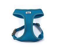 Ancol Viva Comfortable Dog Harness Blue Reflective Breathable Mesh Walking Collar with Adjustable Fit for Puppy Pet Safety Visibility Medium 44-57cm